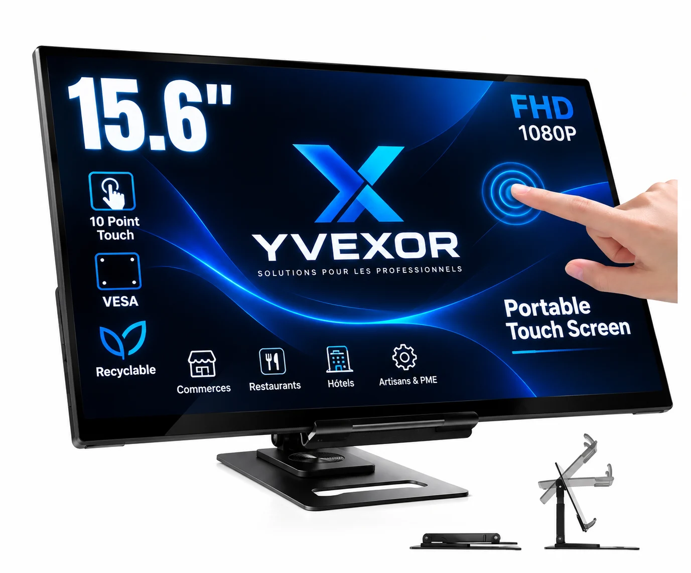 Écran tactile YVEXOR 15,6 pouces sur support orientable